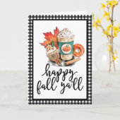 Carte Aquarelle Happy Fall Y'all (Fleur jaune)