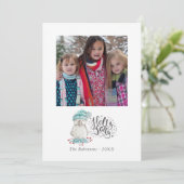 Carte Aquarelle hiver Bird photo de Noël (Debout devant)