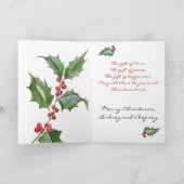 Carte Aquarelle Holly et Berries rouges (Intérieur)