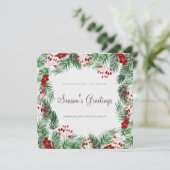 Carte Aquarelle Holly Foliage | BONNES FÊTES (Debout devant)
