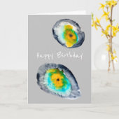 Carte aquarelle huîtres abstraites (Fleur jaune)