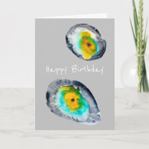 Carte aquarelle huîtres abstraites