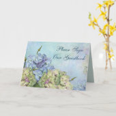 Carte Aquarelle Hydrangea Floral - Signe Livre d'or (Fleur jaune)