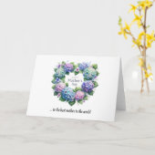 Carte Aquarelle hydrangée coeur couronne la fête des mèr (Fleur jaune)