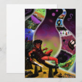 Carte aquarelle imaginaire art guerrier dimensions secrè (Devant / Derrière)