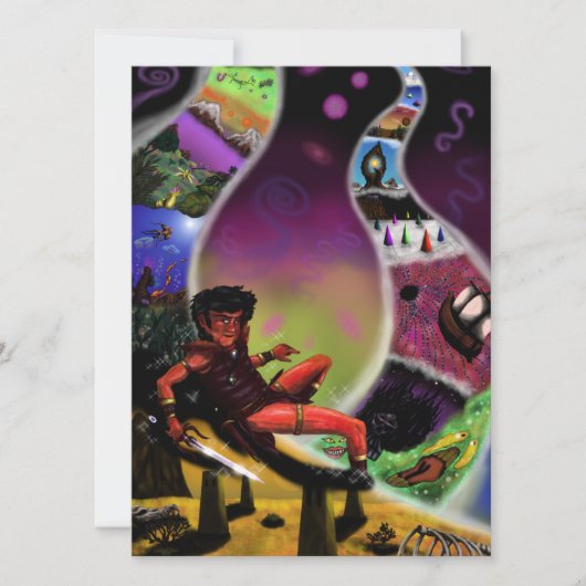 Carte aquarelle imaginaire art guerrier dimensions secrè (Devant)