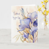 Carte Aquarelle Iris Bouquet Sympathie (Fleur jaune)