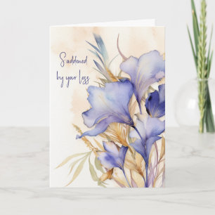Carte Aquarelle Iris Bouquet Sympathie