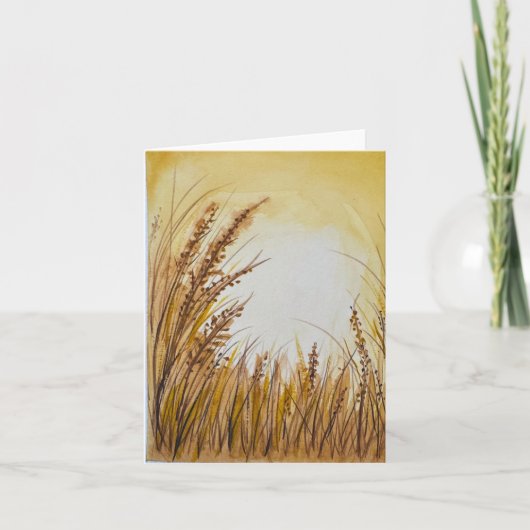 Carte Aquarelle jaune doré- plié blanc (Devant)