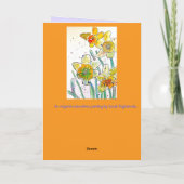 Carte Aquarelle jaune jonquille de printemps (Dos)