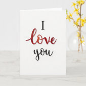 Carte aquarelle Je t'aime (Fleur jaune)