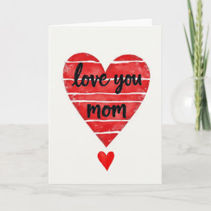 Carte aquarelle « Je t'aime maman »