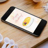 Carte Aquarelle Joyeuse Crème d'anniversaire Brûlée