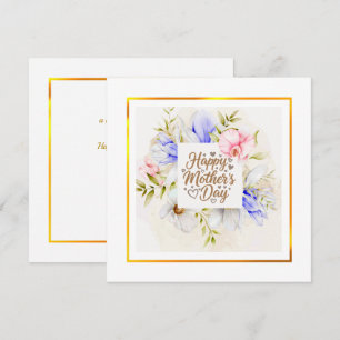 Carte Aquarelle Joyeuse Fête des Mères – Élégante Floral