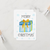 Carte Aquarelle Joyeux Noël (Devant/Arrière en situation)