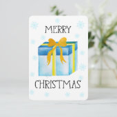 Carte Aquarelle Joyeux Noël (Debout devant)