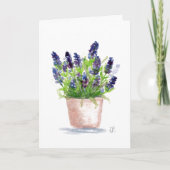 Carte Aquarelle Lavender Floral (Devant)