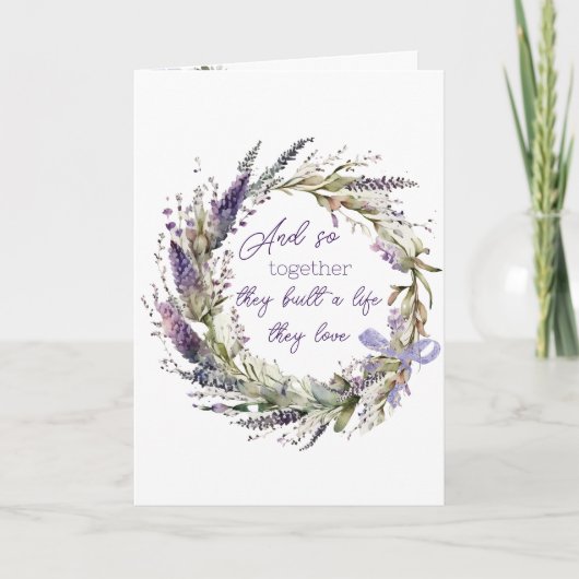 Carte Aquarelle Lavender Wreath pour Anniversaire (Devant)