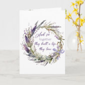 Carte Aquarelle Lavender Wreath pour Anniversaire (Fleur jaune)