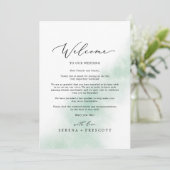 Carte Aquarelle Laver vert Accueil Lettre & Itinéraire (Debout devant)