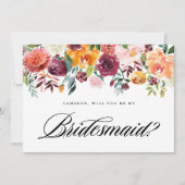 Carte Aquarelle Les Fleurs D'Automne Serez-Vous Ma Femme (Devant)