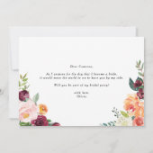 Carte Aquarelle Les Fleurs D'Automne Serez-Vous Ma Femme (Dos)