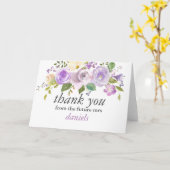 Carte Aquarelle Lilac Merci de Fête des mariées Floral (Fleur jaune)