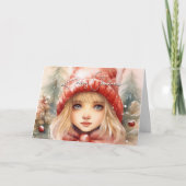 Carte Aquarelle Little Winter Fête (Devant)