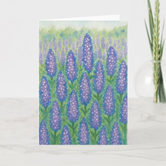 Carte Aquarelle Lupine Field Vide Salutation (Devant)
