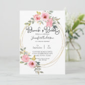 Carte Aquarelle Lush Blush Rose Floral Brunch nuptial (Debout devant)