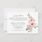 Carte Aquarelle Lush Blush Rose Floral Juste Marié (Dos)