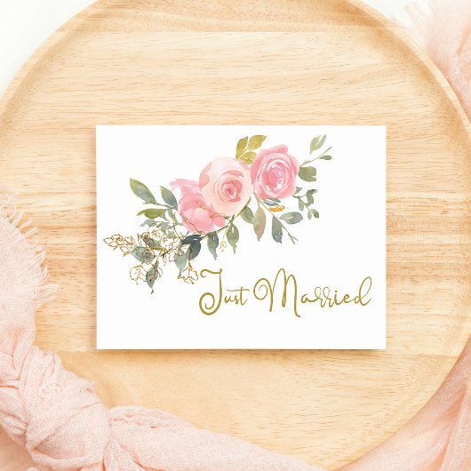 Carte Aquarelle Lush Blush Rose Floral Juste Marié