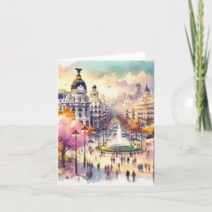 Carte Aquarelle Madrid Espagne