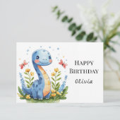 Carte Aquarelle Magique Dinosaure Anniversaire (Debout devant)