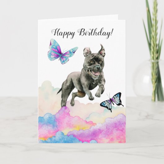 Carte Aquarelle magique pour chien d'anniversaire (Devant)