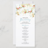 Carte Aquarelle Magnolia Fleurs Itinéraire Mariage (Devant)