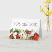 Carte Aquarelle Maisons Home Sweet Home (Fleur jaune)
