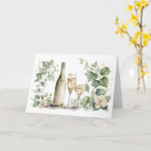 Carte Aquarelle Mariage Vin et Ivy (Fleur jaune)