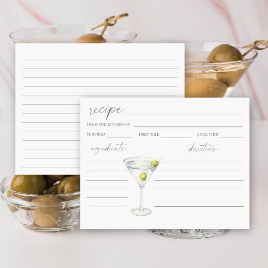 Carte aquarelle martini sec recette nuptiale
