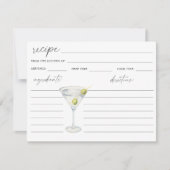 Carte aquarelle martini sec recette nuptiale (Devant)