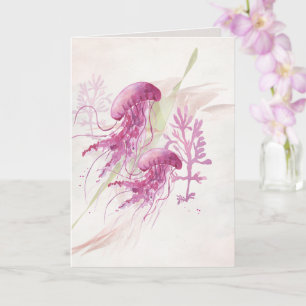 Carte Aquarelle Méduses Éthérées