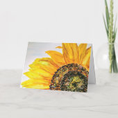 Carte Aquarelle Merci de tournesol floral (Dos)