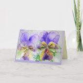 Carte aquarelle Merci Pansy Violet (Dos)