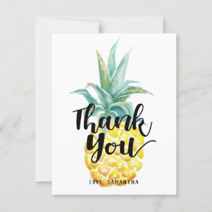 Carte Aquarelle Merci Pineapple Plat