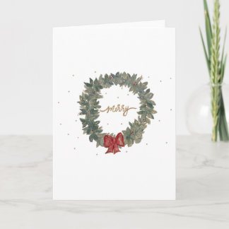 Carte Aquarelle Merry Wreath