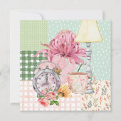 Carte Aquarelle mignonne arrière - plan botanique Bleu (Devant)