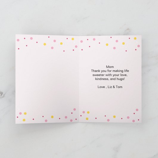 Carte Aquarelle mignonne Donut Maman Tu Rends La Vie Plu (Intérieur)