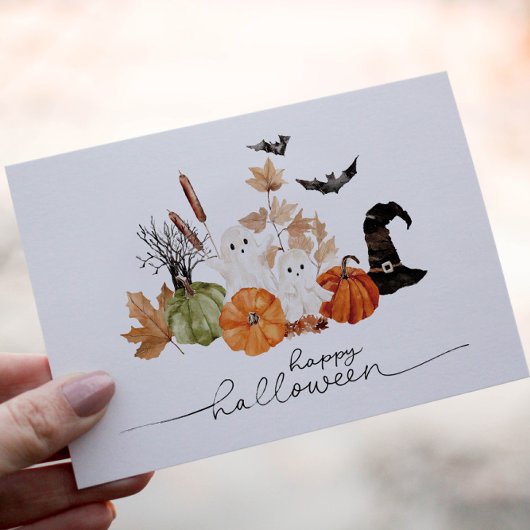 Carte Aquarelle mignonne Halloween