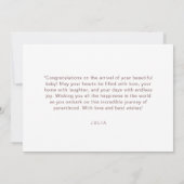 Carte Aquarelle mignonne Lapin Rose Accueil moderne bébé (Dos)