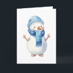 Carte Aquarelle mignonne Snowman<br><div class="desc">Aquarelle mignonne Snowman</div>